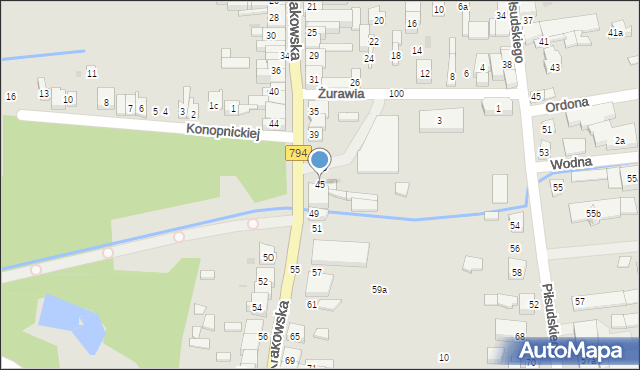 Wolbrom, Krakowska, 45, mapa Wolbrom