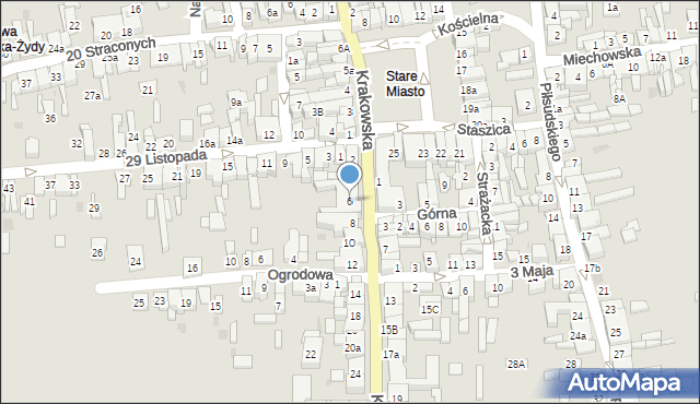 Wolbrom, Krakowska, 6, mapa Wolbrom