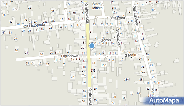 Wolbrom, Krakowska, 9, mapa Wolbrom