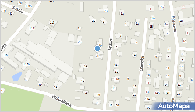 Wołomin, Krucza, 2D, mapa Wołomin