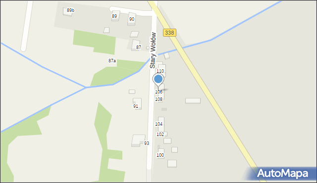 Wołów, Krzywy Wołów, 106, mapa Wołów