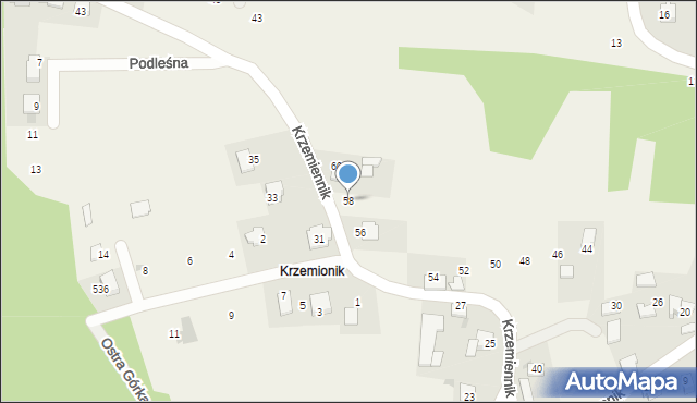 Wołowice, Krzemiennik, 58, mapa Wołowice