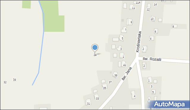 Wrocanka, Krośnieńska, 1a, mapa Wrocanka