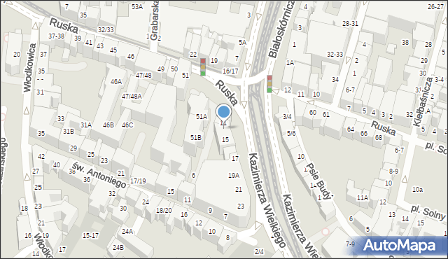 Wrocław, Króla Kazimierza Wielkiego, 13, mapa Wrocławia