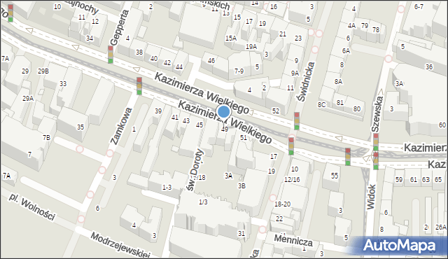 Wrocław, Króla Kazimierza Wielkiego, 49, mapa Wrocławia