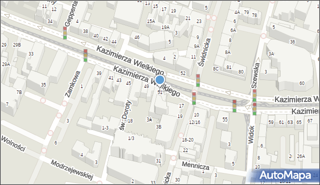 Wrocław, Króla Kazimierza Wielkiego, 51, mapa Wrocławia
