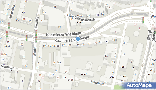 Wrocław, Króla Kazimierza Wielkiego, 73, mapa Wrocławia