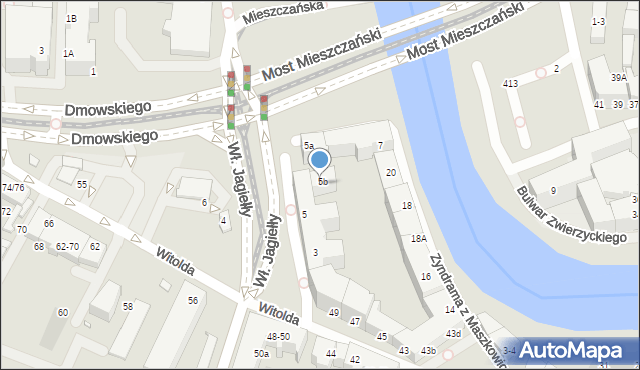 Wrocław, Króla Władysława Jagiełły, 6A, mapa Wrocławia