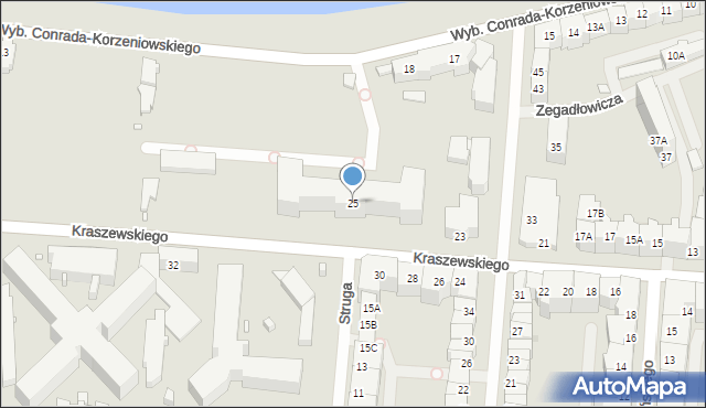 Wrocław, Kraszewskiego Józefa Ignacego, 25, mapa Wrocławia