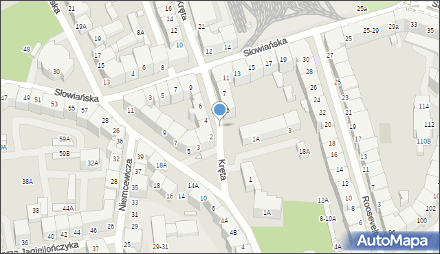 Wrocław, Kręta, 5a, mapa Wrocławia