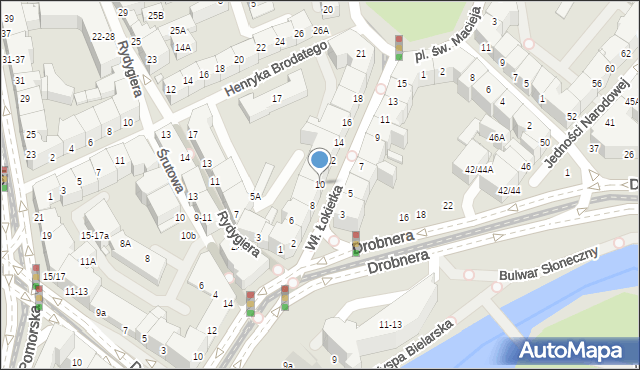Wrocław, Króla Władysława Łokietka, 10, mapa Wrocławia