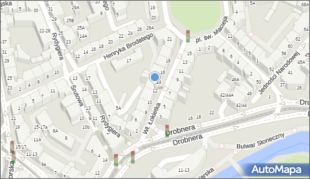 Wrocław, Króla Władysława Łokietka, 12, mapa Wrocławia
