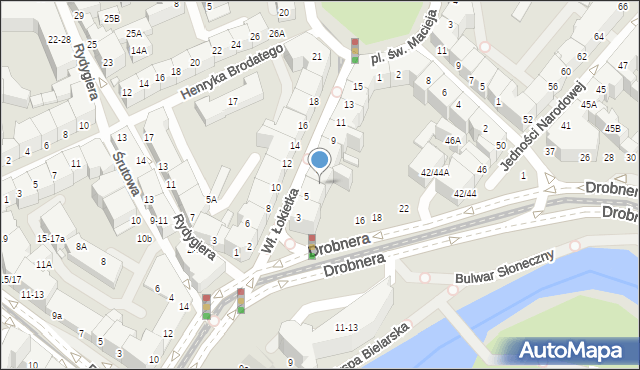 Wrocław, Króla Władysława Łokietka, 6a, mapa Wrocławia
