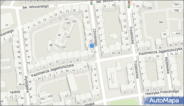 Wrocław, Króla Bolesława Chrobrego, 12A, mapa Wrocławia