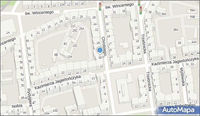 Wrocław, Króla Bolesława Chrobrego, 14, mapa Wrocławia