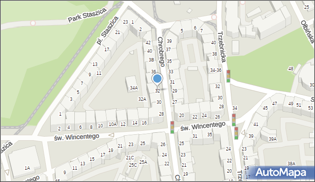 Wrocław, Króla Bolesława Chrobrego, 32, mapa Wrocławia