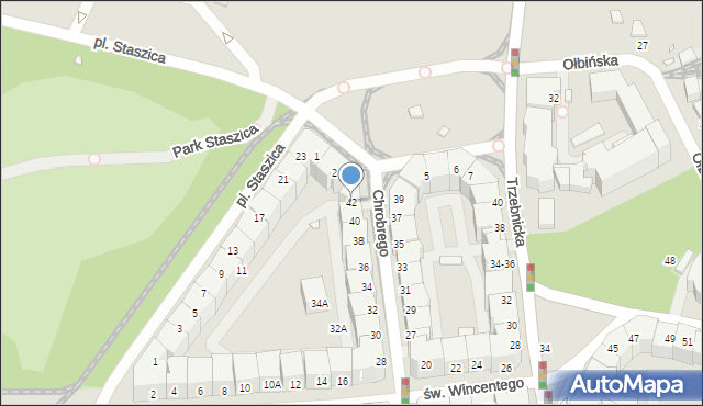 Wrocław, Króla Bolesława Chrobrego, 42, mapa Wrocławia