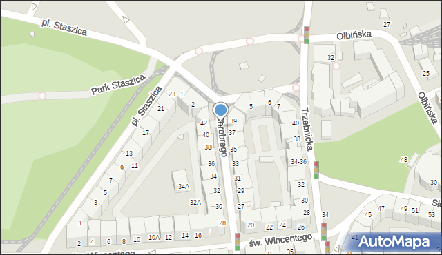 Wrocław, Króla Bolesława Chrobrego, 42a, mapa Wrocławia