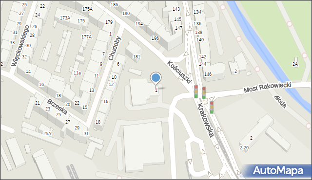 Wrocław, Krakowska, 1, mapa Wrocławia