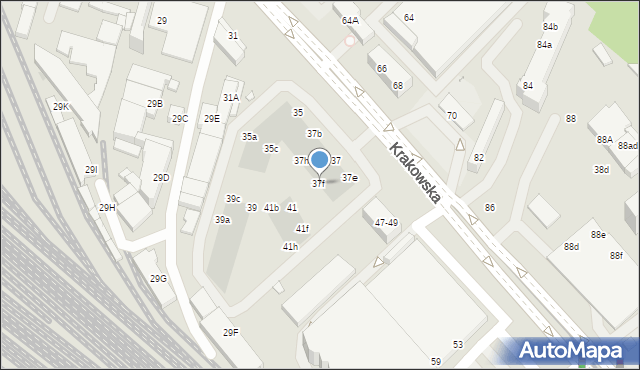Wrocław, Krakowska, 37f, mapa Wrocławia