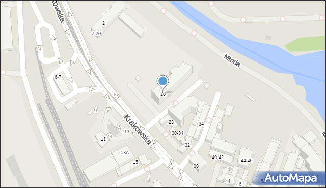 Wrocław, Krakowska, 26, mapa Wrocławia