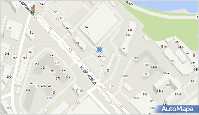 Wrocław, Krakowska, 70, mapa Wrocławia