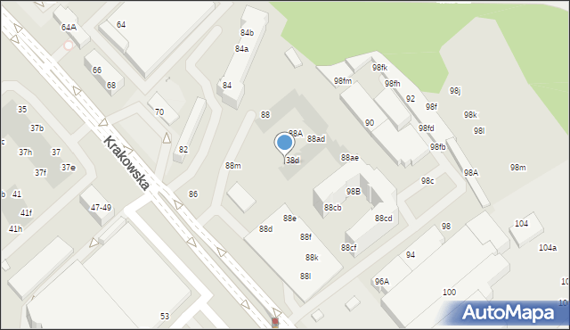 Wrocław, Krakowska, 88ab, mapa Wrocławia