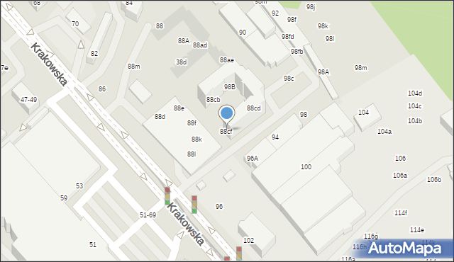 Wrocław, Krakowska, 88cf, mapa Wrocławia