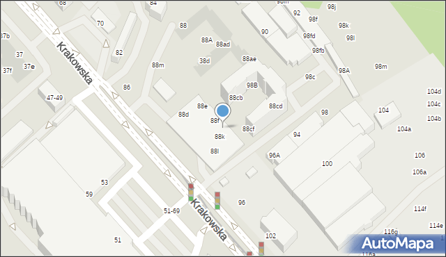 Wrocław, Krakowska, 88j, mapa Wrocławia