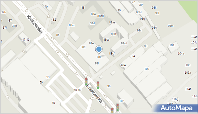 Wrocław, Krakowska, 88k, mapa Wrocławia