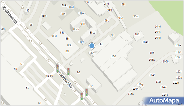 Wrocław, Krakowska, 96A, mapa Wrocławia