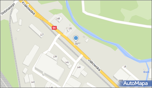 Wrocław, Krakowska, 152, mapa Wrocławia