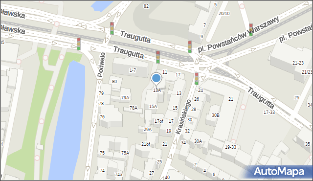 Wrocław, Krasińskiego Zygmunta, 13A, mapa Wrocławia