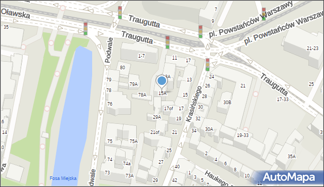Wrocław, Krasińskiego Zygmunta, 15A, mapa Wrocławia