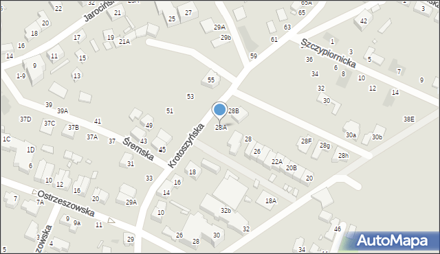 Wrocław, Krotoszyńska, 28A, mapa Wrocławia