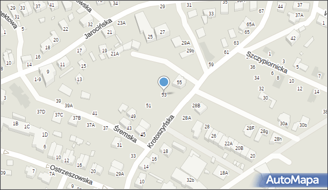 Wrocław, Krotoszyńska, 53, mapa Wrocławia