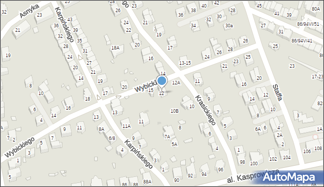 Wrocław, Krasickiego Ignacego, bp., 12, mapa Wrocławia