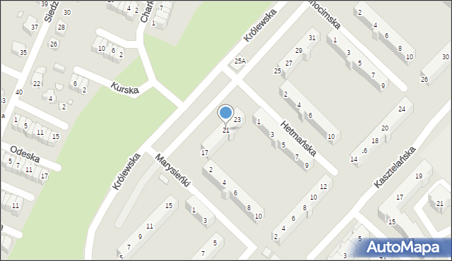 Wrocław, Królewska, 21, mapa Wrocławia