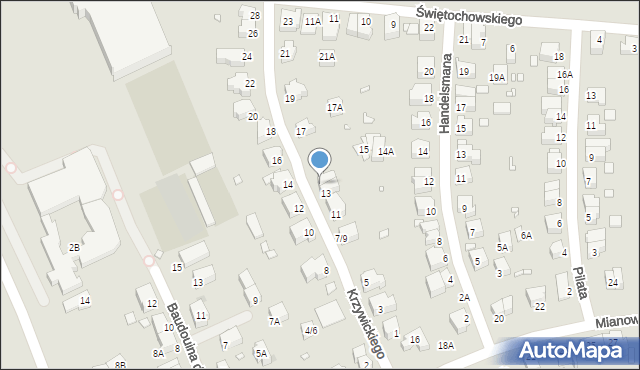 Wrocław, Krzywickiego Ludwika, 13A, mapa Wrocławia