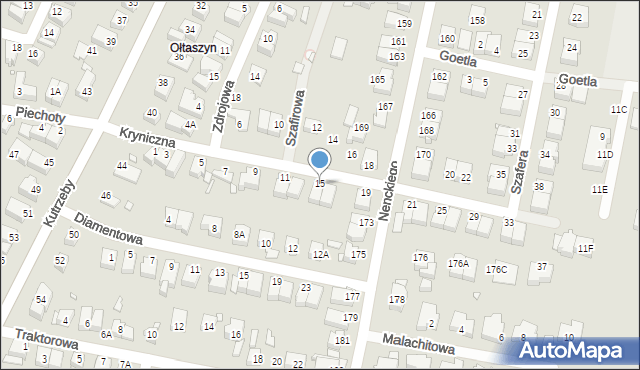 Wrocław, Kryniczna, 15, mapa Wrocławia