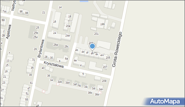 Wrocław, Kryształowa, 4h, mapa Wrocławia