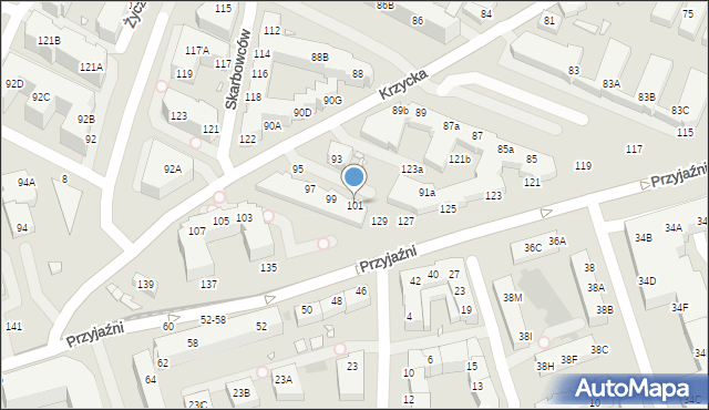 Wrocław, Krzycka, 101, mapa Wrocławia