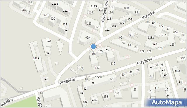 Wrocław, Krzycka, 107, mapa Wrocławia