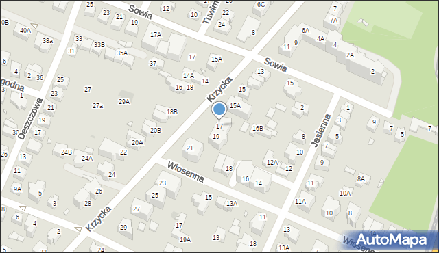 Wrocław, Krzycka, 17, mapa Wrocławia