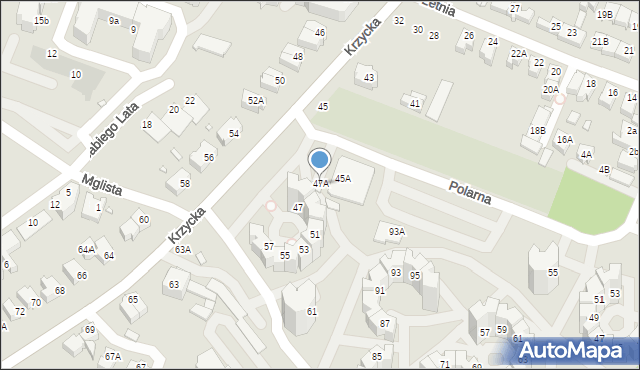 Wrocław, Krzycka, 47A, mapa Wrocławia