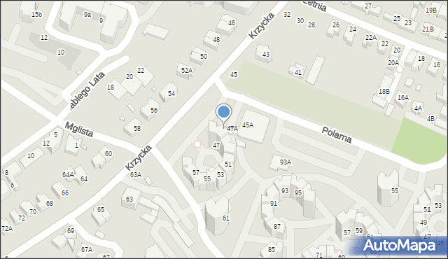 Wrocław, Krzycka, 49a, mapa Wrocławia