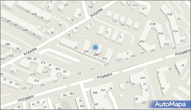 Wrocław, Krzycka, 83B, mapa Wrocławia
