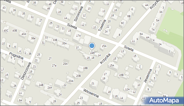 Wrocław, Krzycka, 14A, mapa Wrocławia