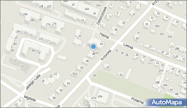 Wrocław, Krzycka, 46, mapa Wrocławia