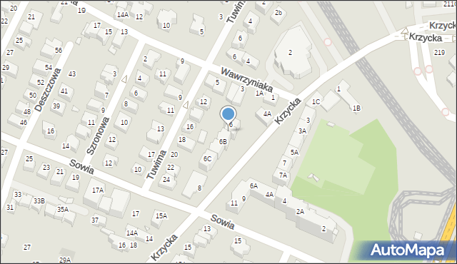 Wrocław, Krzycka, 6A, mapa Wrocławia